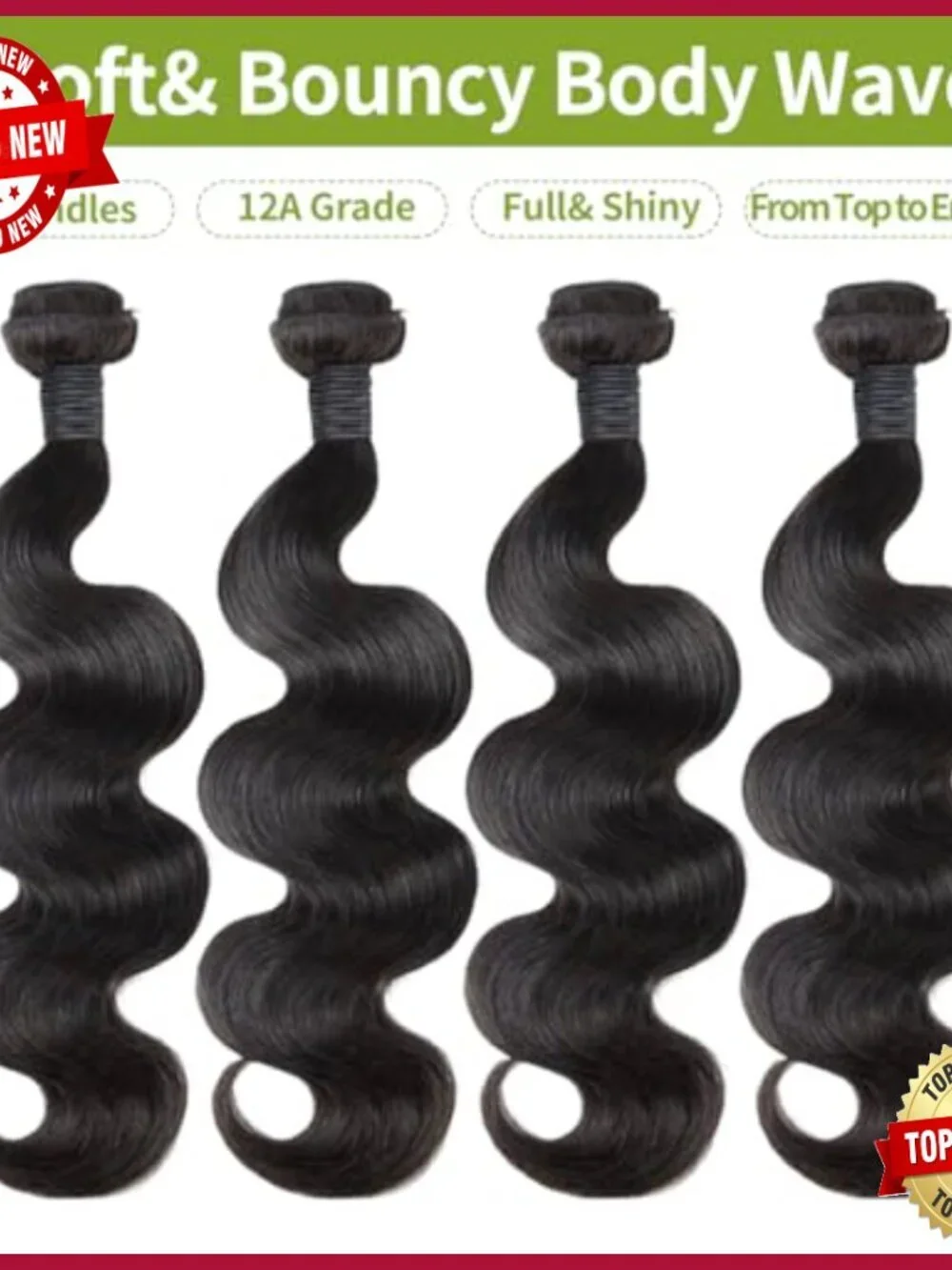 12A Body Wave Human Hair Extensions 4 Bundles Brazilian Virgin Hair